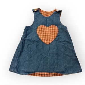 18-24 Months Vintage Denim with Red Gingham Heart